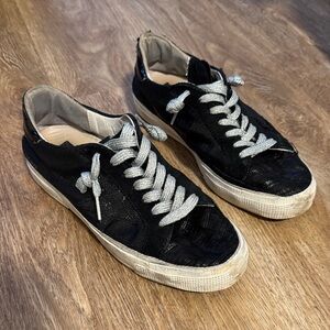 Golden Goose Black Sneakers with Silver Laces